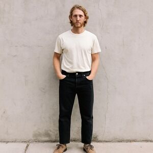 C.O.F. Studio Jeans Mens 28 Black Wash Made in Italy Straight Leg Preppy